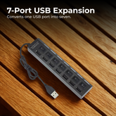 7-Port USB 2.0 Hub with Individual Power Switches